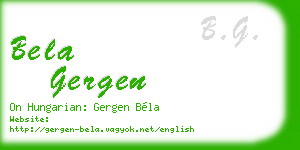 bela gergen business card
